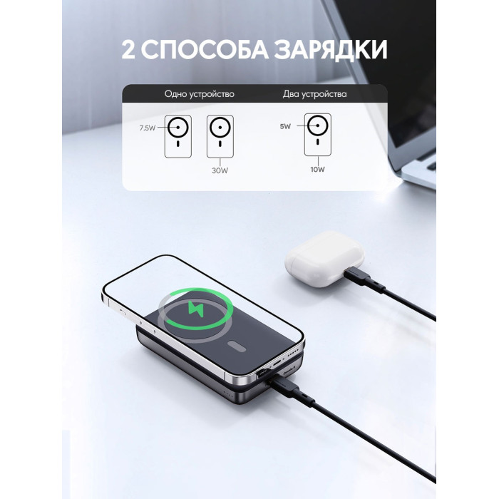 Aukey PB-MS02 30W MagSafe 10000 мАч серый