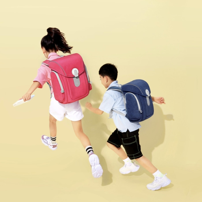 Рюкзак NinetyGo Smart School Bag/217675 текстиль серый, персиковый
