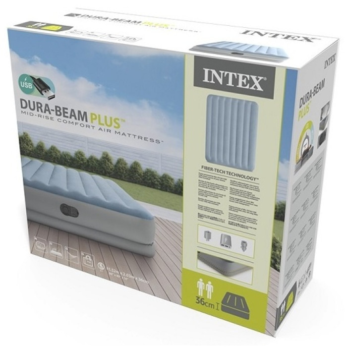 Матрас Intex 64159, 203x152x36 см, серый
