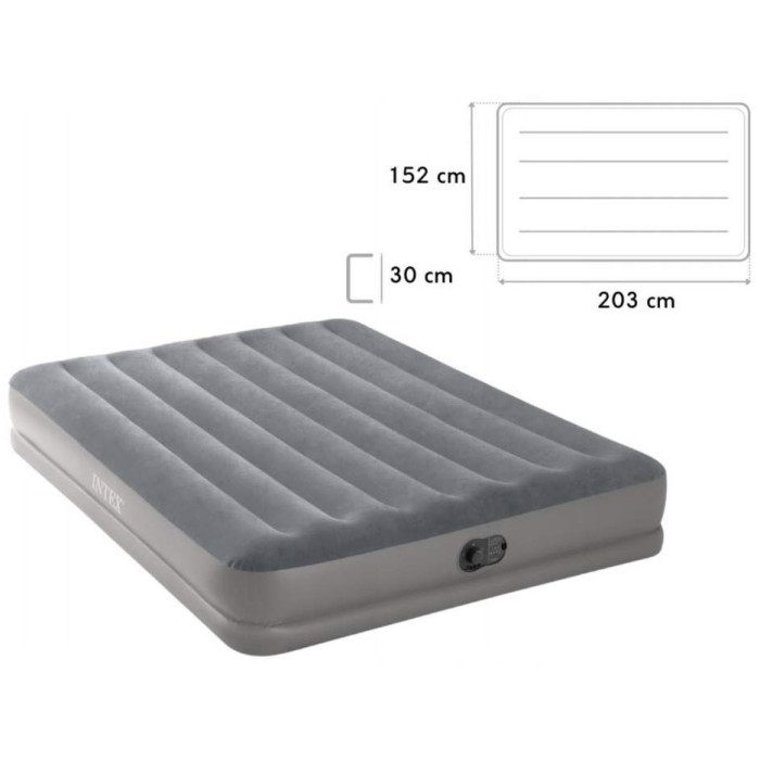 Матрас Intex Intex 64114, 203x152x30 см, серый