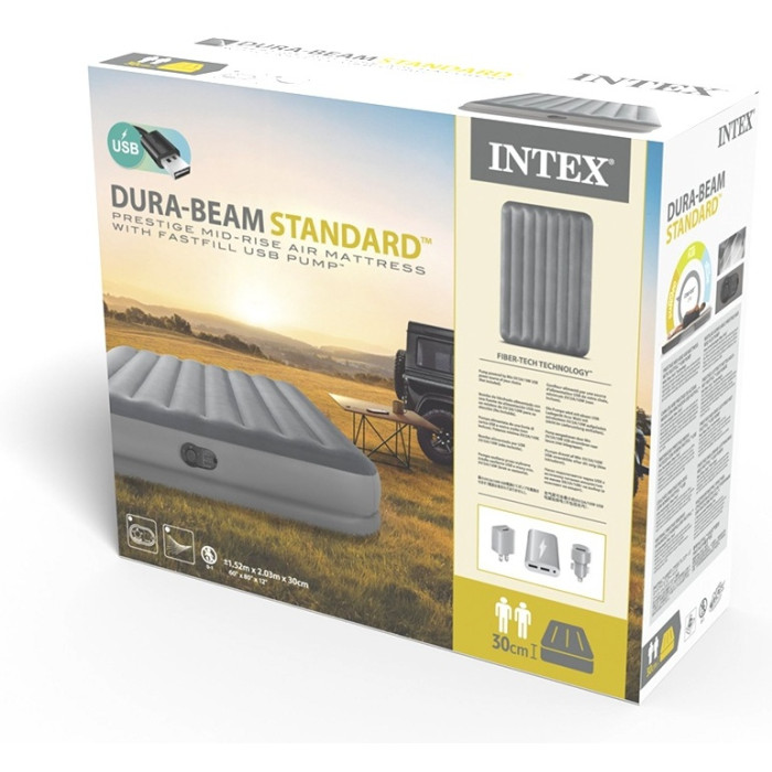 Матрас Intex Intex 64114, 203x152x30 см, серый