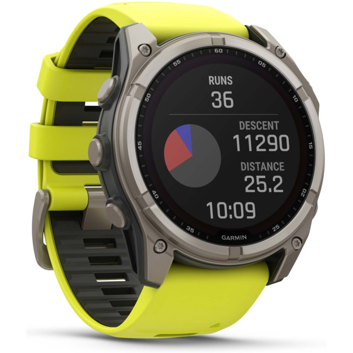 Garmin Fenix 8 Solar 51 мм серебристый-желтый
