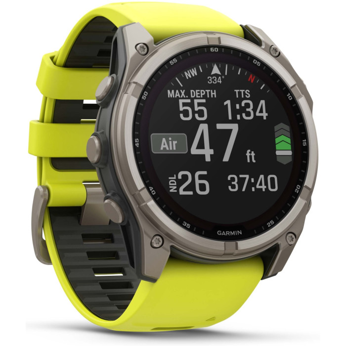 Garmin Fenix 8 Solar 51 мм серебристый-желтый
