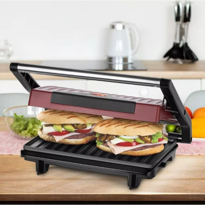 Сэндвичница Kitfort КТ-3639 черный, бордовый