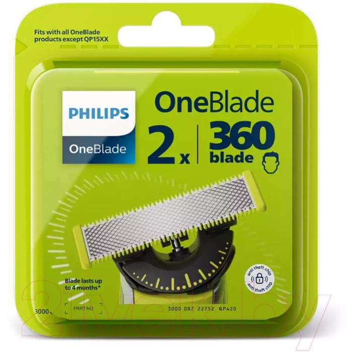 Philips OneBlade QP420/50 сменные кассеты 2 шт