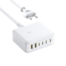 Адаптер питания Baseus EnerFill FH21 Desktop Charging Station 4C+2U 120W EU Moon White<br>88579