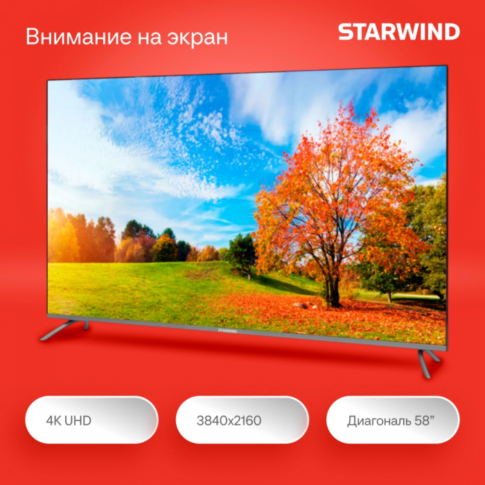 Starwind SW-LED58UG401 147 см серебристый