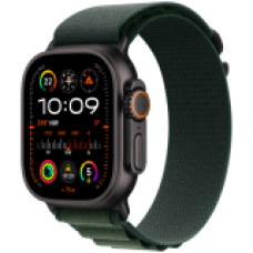 Apple Watch Ultra 2 2024 GPS + Cellular 49mm Black Titanium Case with Dark Green Alpine Loop - Medium,Model A2986<br>