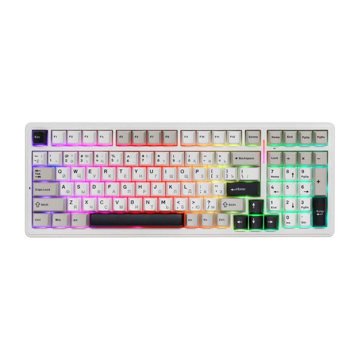 KeyBoard Bluetooth, Aula F99, BT/wireless/Type-C, mechanical, Grey+white+dark