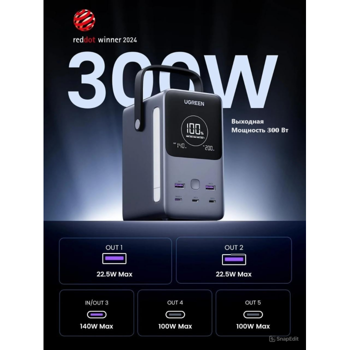 Ugreen 25286 48000 мАч серый