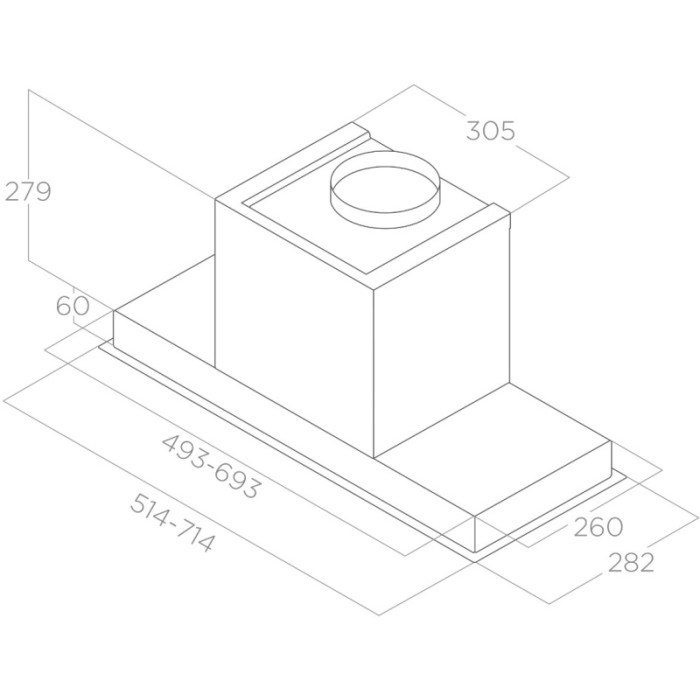 Elica Hidden ADV Plus BLGL/A/52 черный