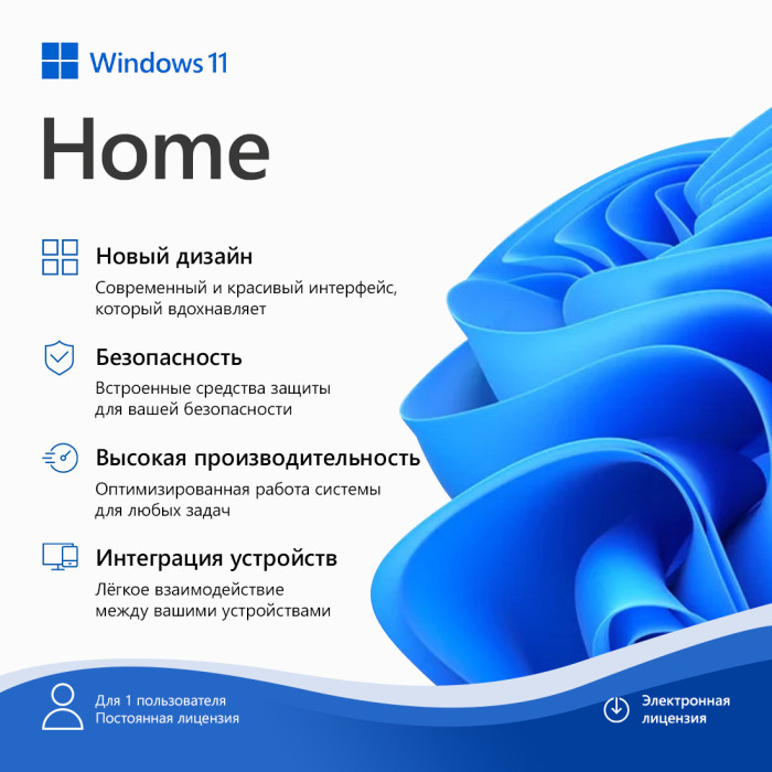Электронная лицензия (ESD ключ) Microsoft Windows 11 Home 64Bit