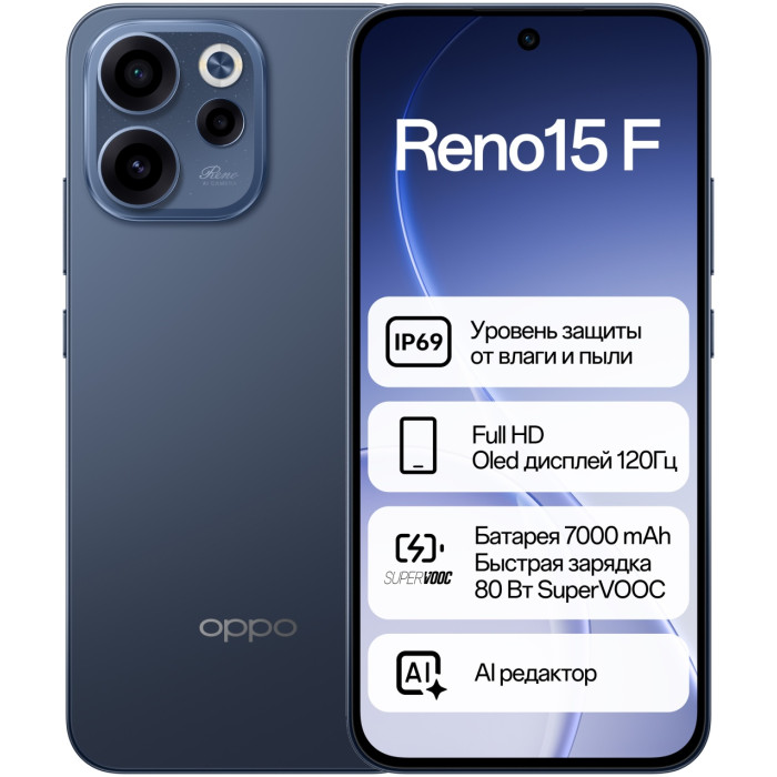 OPPO Reno15 F 5G 12 ГБ/512 ГБ синий