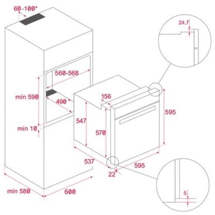 TEKA HSB 6350 SS черный, стальной