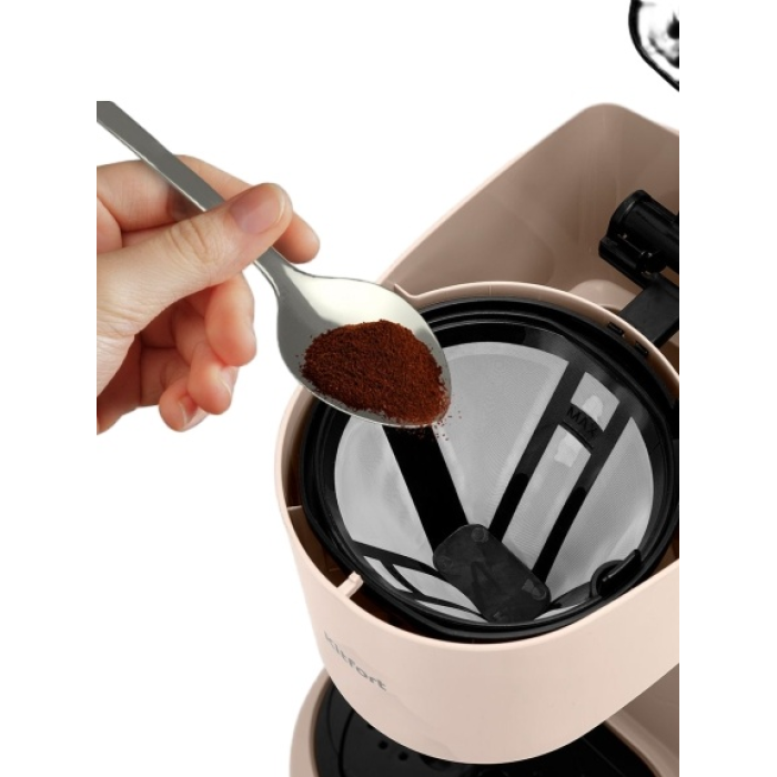 Кофеварка Kitfort КТ-7303 бежевый, черный