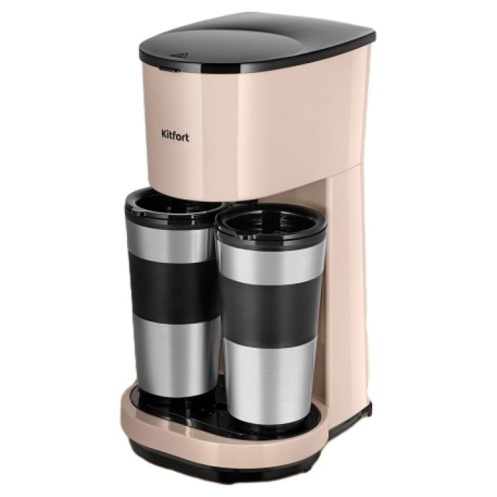 Кофеварка Kitfort КТ-7303 бежевый, черный
