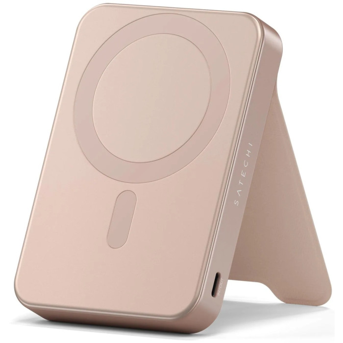 Внешний аккумулятор Satechi OntheGo Qi2 10K Magnetic Power Bank with Stand 10000 мАч 20 Вт розовый