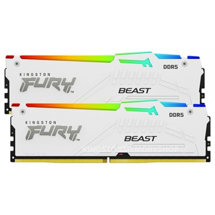 DIMM DDR5 32 GB kit Kingston Fury Beast RGB (AMD+Intel), KF556C36BWEAK2-32, (2x16G), white