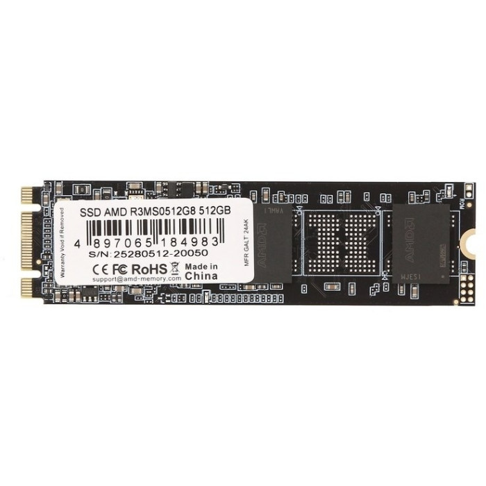 Твердотельный накопитель 512GB SSD AMD RADEON R3 Series M.2 SATA 2280 R550/W480 R3MS0512G8