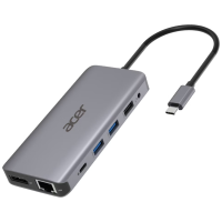 Док-станция Acer 12in1 Type C dongle: 2 x USB3.2, 2 x USB2.0, 1x SD/TF, 2 x HDM