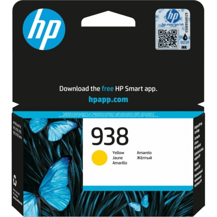 Картридж HP 938 Yellow Original Ink Cartridge для HP DeskJet 1110,HP DeskJet 2130,HP DeskJet 3630,HP OfficeJet 3830,HP OfficeJet 4650,HP ENVY 4520<br>