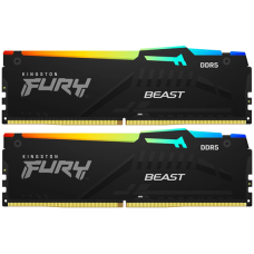 Оперативная память 32GB Kit (2x16) DDR5 5200MHz Kingston FURY Beast Black RGB CL40 KF552C40BBAK2-32