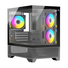 Case ATX midi tower Wintek, Crystal 395-B TG, (без БП), Black