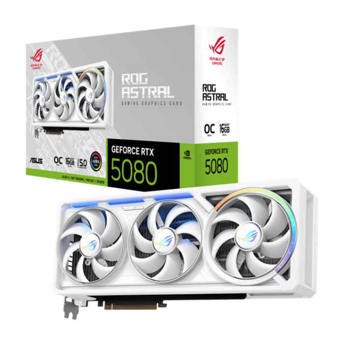 Видеокарта ASUS GeForce RTX 5080 16GB ROG ASTRAL GDDR7 256bit 3xDP ROG-ASTRAL-RTX5080-O16G-WHITE