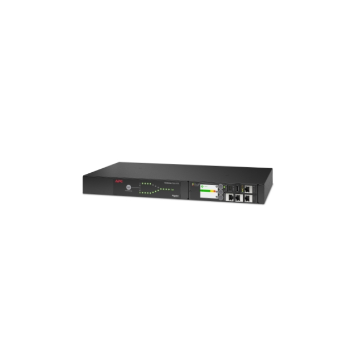 APC NetShelter Rack Automatic Transfer Switch, 1U, 16A, 230V, 2 C20 IN, 8 C13, 1 C19 OUT, 50/60Hz