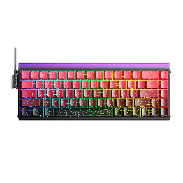 KeyBoard USB AULA HERO68HE, Magnetic, Black King switch, 68keys EN, wired, Black-Red