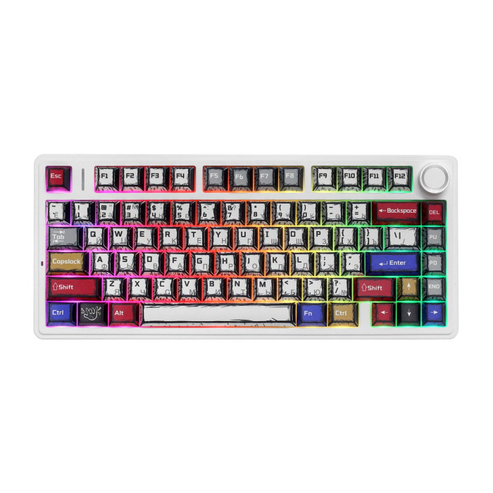 KeyBoard Bluetooth, Aula F75, BT/wireless/Type C, mechanical, Comics