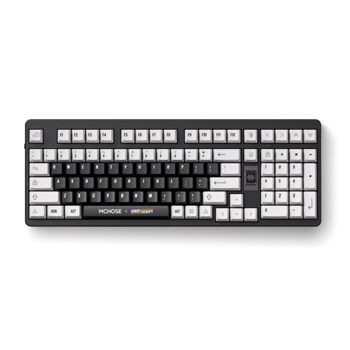 KeyBoard Bluetooth, MCHOSE UT98-1, Icy Creamsicle Switch, BT5.0/USB-C/2.4GHz, 10000mAh, Black-White
