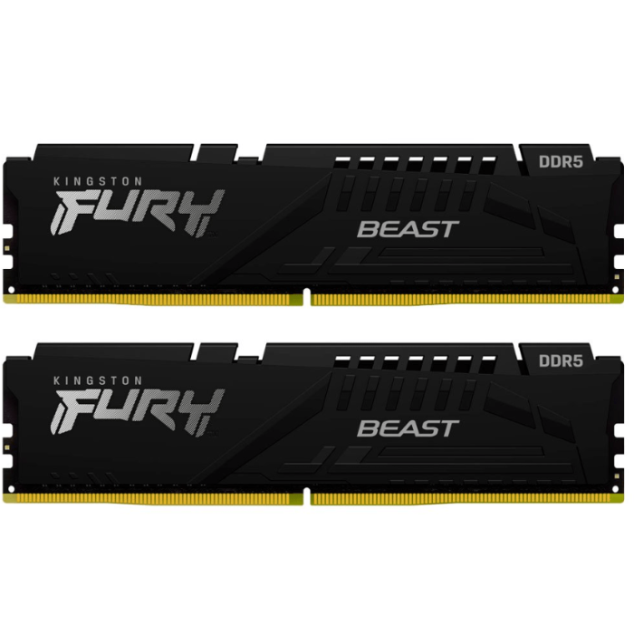 Оперативная память 32GB Kit (2x16) DDR5 5200MHz Kingston FURY Beast Black XMP CL40 KF552C40BBK2-32