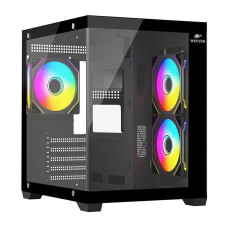 Case ATX midi tower Wintek, Aquarium V2 H101-B TG, (без БП), Black