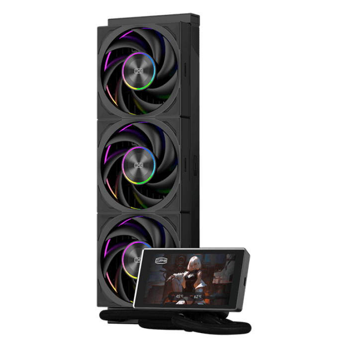 Водяное охлаждение для CPU PCCooler DT360 Max ARGB Display BK TDP 350W 1200/1700/1851/AM4/AM5 Черный