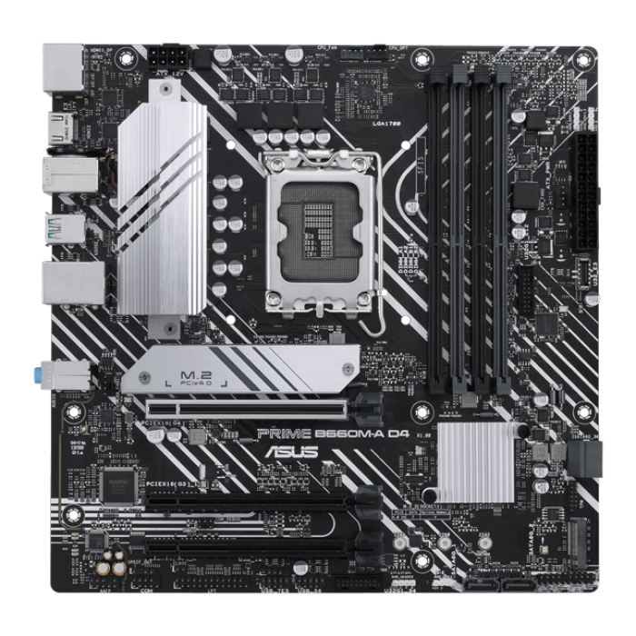 Материнская плата ASUS PRIME B660M-A D4-CSM, LGA1700 B660 4xDDR4 4xSATA3 2xM.2 RAID 2xHDMI 1xDP mATX