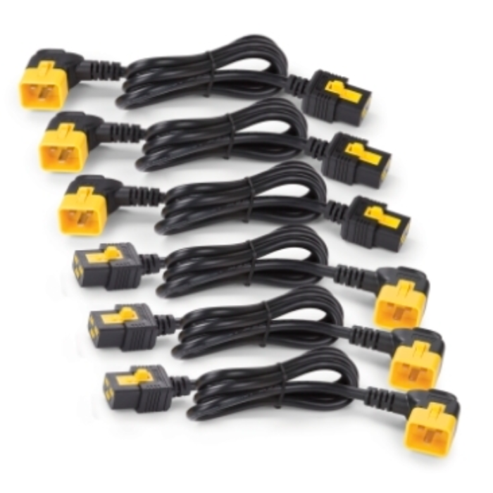 Power Cord Kit (6 ea), Locking, C19 to C20 (90 Degree), 1.8m