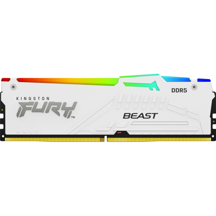 Оперативная память 32GB DDR5 5200MHz Kingston FURY Beast White RGB XMP CL40 KF552C40BWA-32
