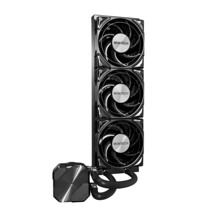 Водяное охлаждение для CPU Montech HyperFlow Silent 360 (B) TDP 350W 3x120 115x-1851/AM3-AM5 Black 37127