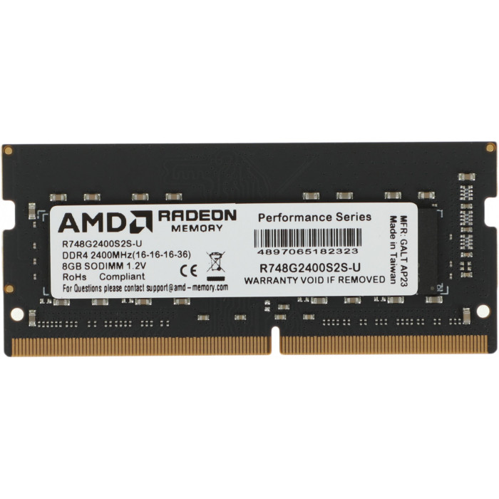 Оперативная память для ноутбука 8Gb DDR4 2400MHz AMD Radeon R7 Series R748G2400S2S-U Retail