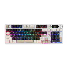 KeyBoard USB, Attack Shark X98Pro, Linear Blueberry switch, 99 keys, 2,4/BT/cable, LEDscreen. white 199891