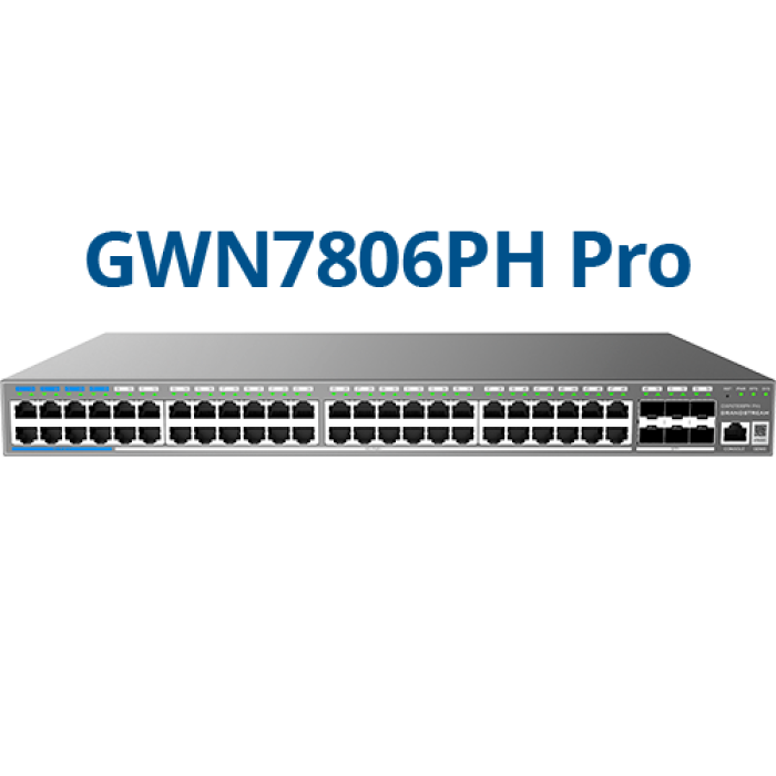 Grandstream GWN7806PL Pro, Layer 2++ Managed Network switch, 48x Gb RJ45 PoE