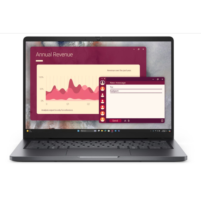 Ноутбук Dell/Pro 14 PC14250/3г/Core Ultra 7/255U/2 GHz/32 Gb/SSD/512 Gb/No ODD/Graphics/integrated/14 ''/1920x1200/Windows 11/Pro/64/Fingerprint Reade