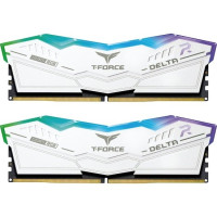 Комплект модулей памяти TeamGroup Team T Force Delta RGB DDR5 64Gb (32x2), 6000MHz, CL38, FF4D564G6000HC38ADC01, WHITE<br>331627