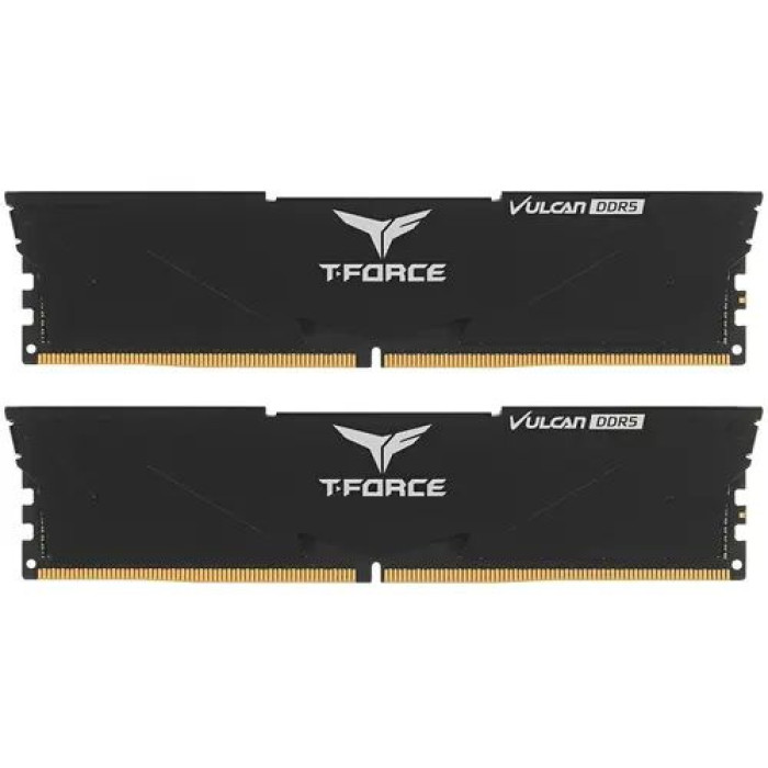 Комплект модулей памяти TeamGroup Team T Force Vulcan DDR5 64Gb (32x2), 6000MHz, CL38, FLBD564G6000HC38ADC01, Black<br>331628