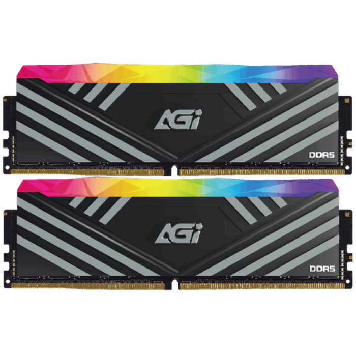 Набор модулей памяти AGI TURBOSPRINT, DIMM DDR5 32Gb (16x2), 6000MHz, CL36, RGB, Black Heatsink, AGI6CSJ16UD858-DC, Reta