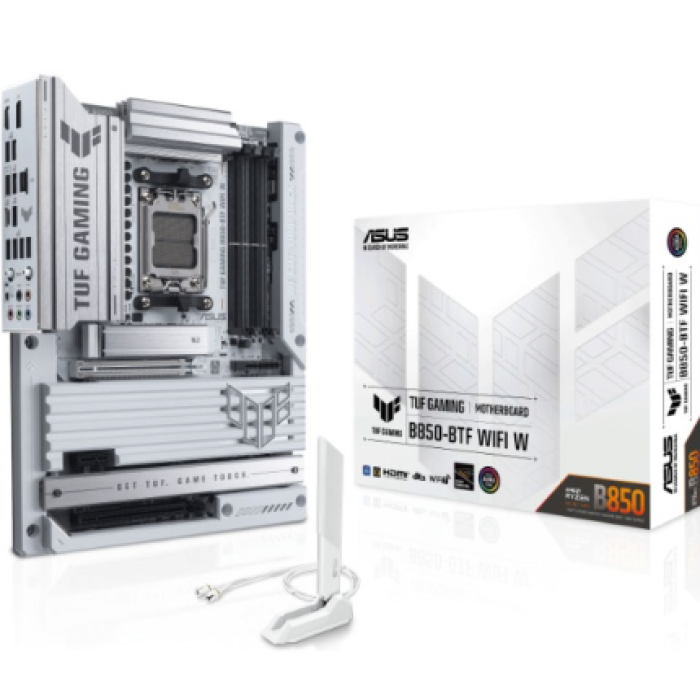 Сист.плата ASUS TUF GAMING B850-BTF WIFI W, B650, AM5, 4xDDR5, 2xPCI-E x16, PCI-Ex1, M2, SATA,HDMI,DP, WIFI7, WHITE, BOX