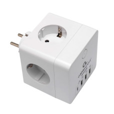 Сетевой фильтр Cablexpert Cube, CUBE-4-CU3-W, 4р, 16А, 1xType-C PD, 3хUSB, ур.защ. 2+, коробка белый<br>Кнопка включения/отключения питания USB-портов
Защита от импульсных перенапряжений
Защитные шторки на розетках
4 USB-порта (3*USB A + USB C) для зарядк