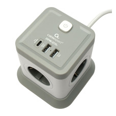 Сетевой фильтр Cablexpert Tower, TWR-4-CU2-W-2, 4р, 10А, 1xType-C PD, 20Вт, 2хUSB, 2м, защ. 2+ белый<br>Кнопка включения/отключения питания USB-портов
Защита от импульсных перенапряжений
Защитные шторки на розетках
3 USB-порта (2*USB A + USB C) для зарядк