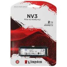 Твердотельный накопитель Kingston NV3, 2000Gb, M2 NVMe PCIe Gen4, Read/write 6000/5000Mb.s SNV3S/2000G<br>328258